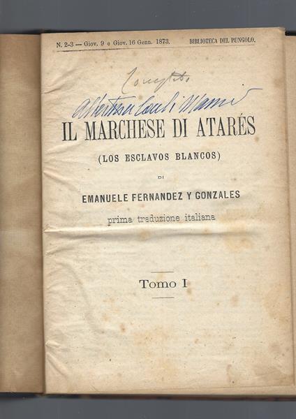 Marchese Di Atares, Tomo I - copertina