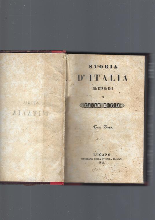 Storia D' Italia Dal 1789 Al 1814 - Carlo Botta - copertina