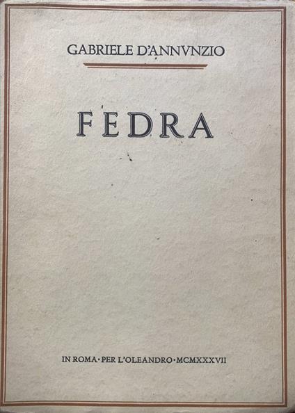 Fedra - Gabriele D'Annunzio - copertina