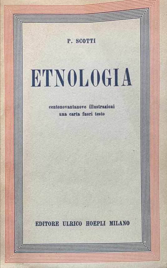 Etnologia - Pietro Scotti - copertina