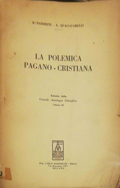 La polemica pagano-cristiana Vol. III - copertina