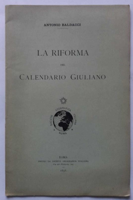 La riforma del calendario Giuliano. (Estratto) - Antonio Bacci - copertina