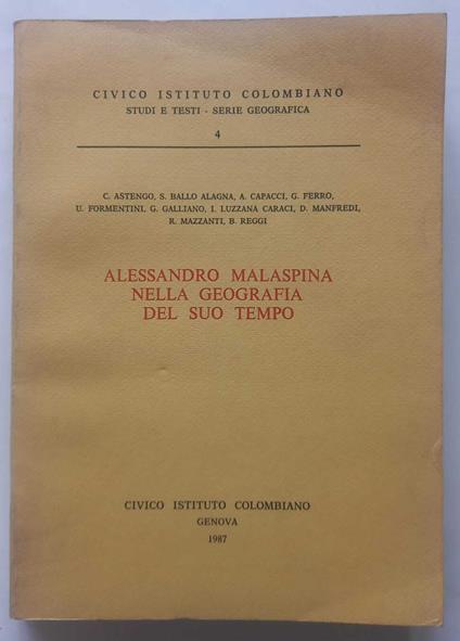 Alessandro Malaspina nella geografia del suo tempo - copertina