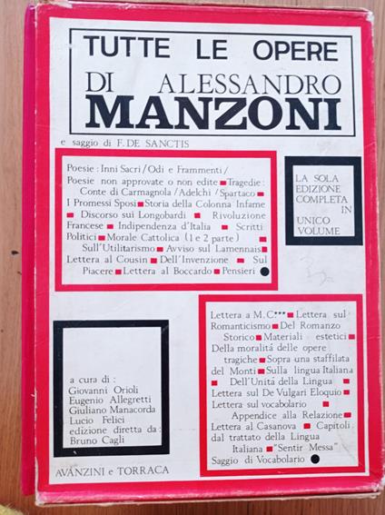 Manzoni tutte le opere - copertina