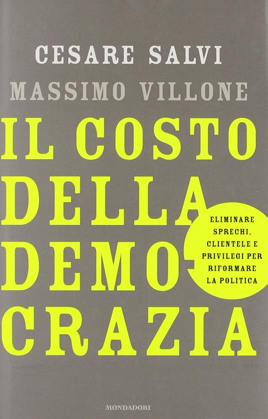 Il costo della democrazia - Cesare Salvi - copertina