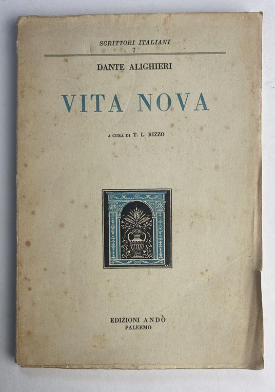 Vita nova. A cura di T. L. Rizzo - Dante Alighieri - copertina