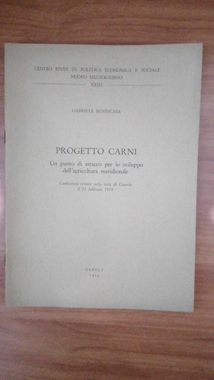 Progetto carni - Gabriele Benincasa - copertina