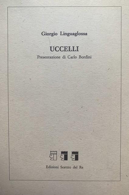 Uccelli - Giorgio Linguaglossa - copertina