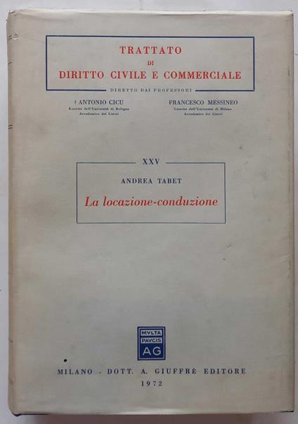 La locazione-conduzione - Andrea Tabet - copertina