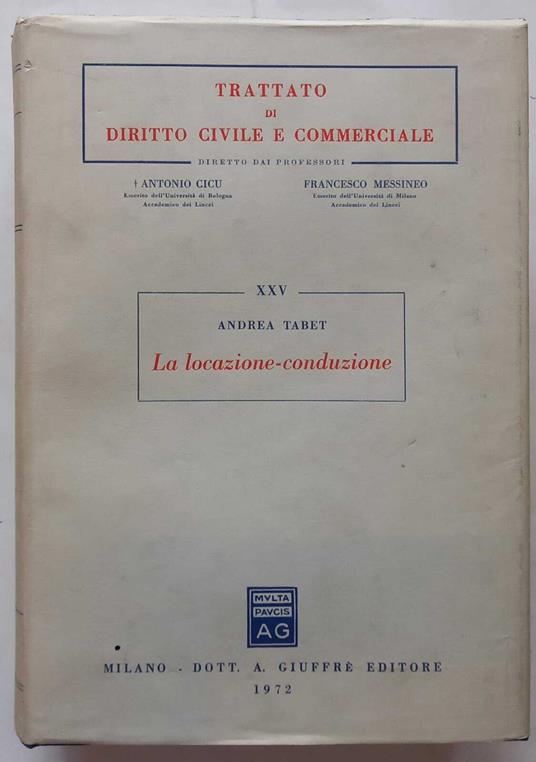 La locazione-conduzione - Andrea Tabet - copertina