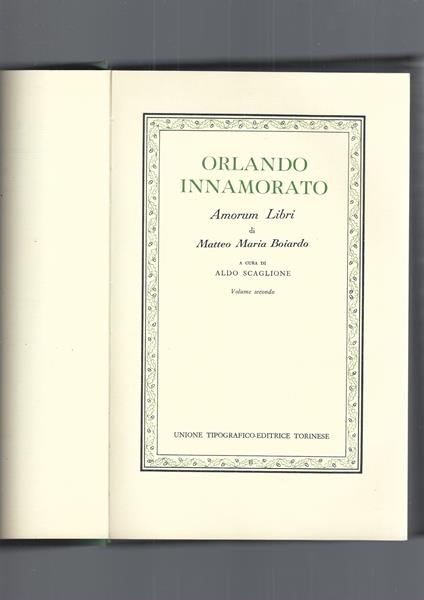 ORLANDO INNAMORATO, I e II - Matteo Maria Boiardo - copertina