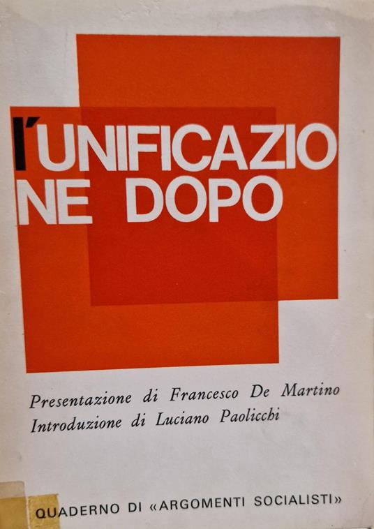 L' unificazione dopo - copertina