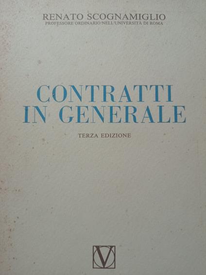 Contratti in generale - Renato Scognamiglio - copertina