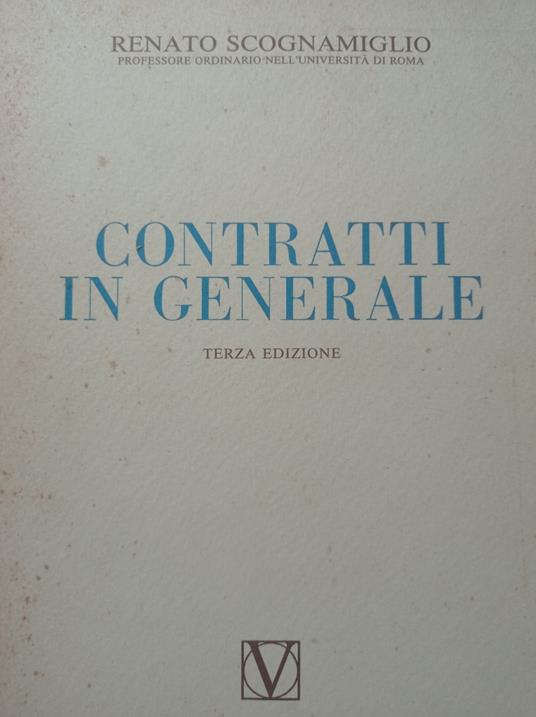 Contratti in generale - Renato Scognamiglio - copertina