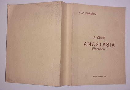 A Cleide Anastasia (Variazioni) - Elia Lombardo - copertina