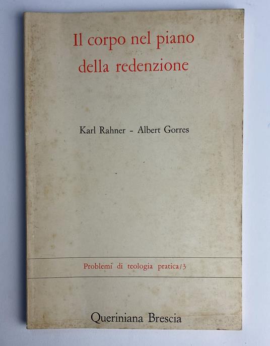 Il corpo nel piano della redenzione - Karl Rahner - copertina