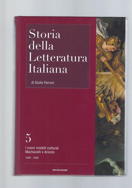 STORIA DELLA LETTERATURA ITALIANA vol. V - Giulio Ferroni - copertina