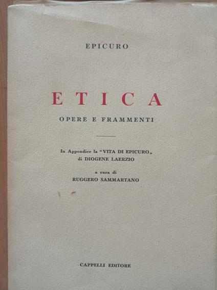 ETICA opere e frammenti - Epicuro - copertina