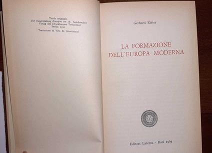 La formazione dell'Europa moderna - Gerhard Ritter - copertina