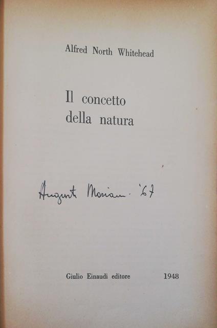 Il concetto della natura - Alfred North Whitehead - copertina