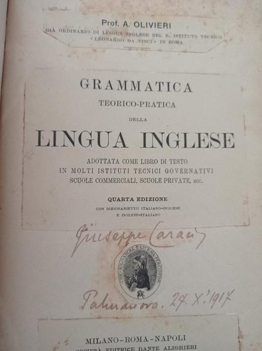 Grammatica teorico pratica della lingua inglese - Olivier Ka - copertina