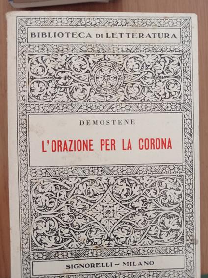 L' orazione per la Corona - Demostene - copertina