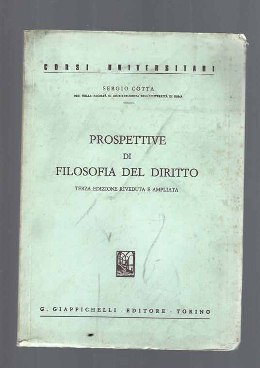 Prospettive Di Filosofia Del Diritto - Sergio Cotta - copertina