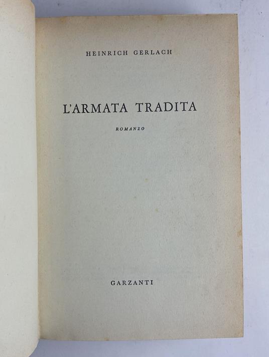 L' armata Tradita - Heinrich Gerlach - copertina