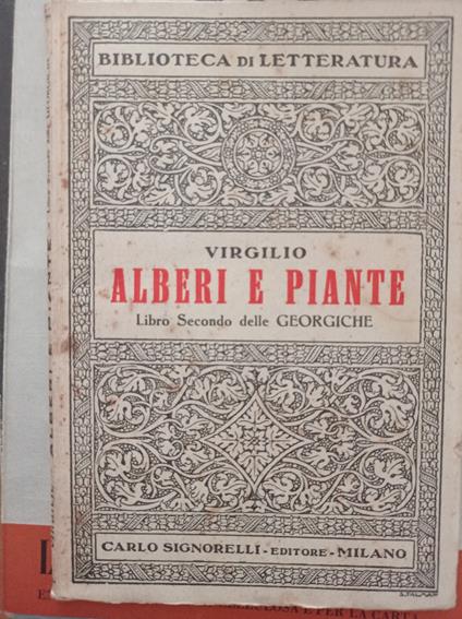 Alberi e piante Libro Secondo delle GEORGICHE - Virgilio - copertina