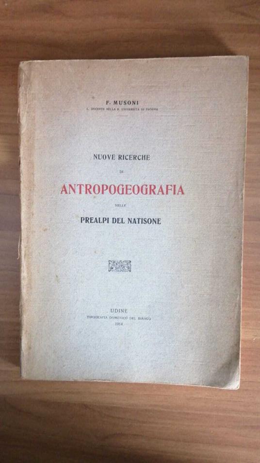 Nuove ricerche di antropogeografia nelle Prealpi del Natisone - copertina