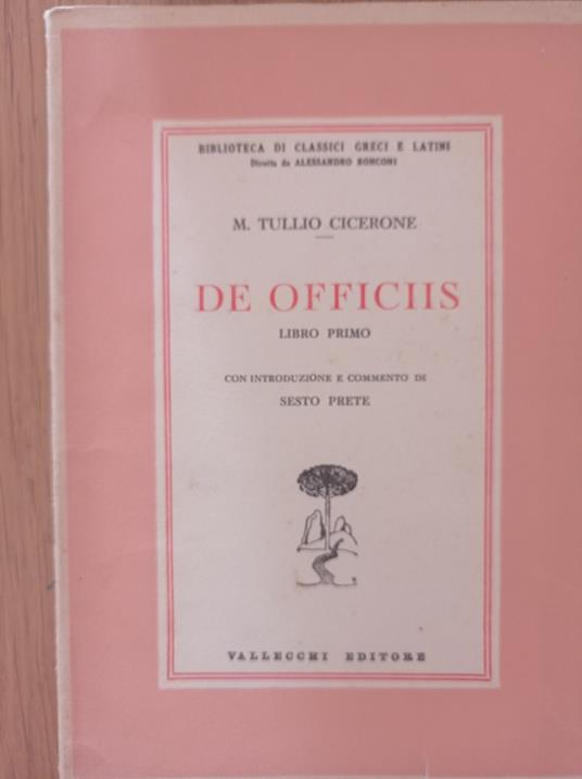 De Officiis libro primo - M. Tullio Cicerone - copertina
