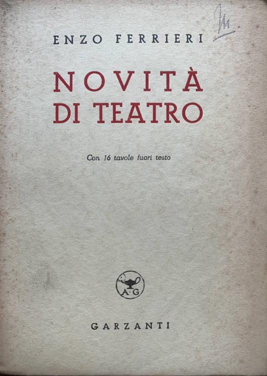 Novità di teatro - Enzo Ferrieri - copertina