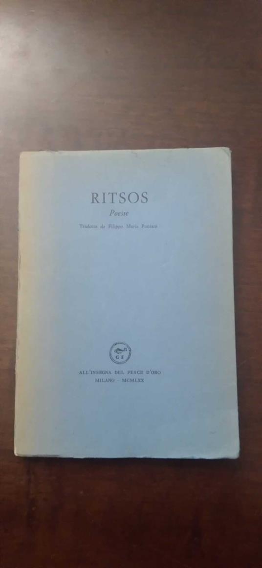 Poesie - Ghiannis Ritsos - copertina