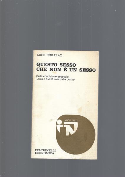 Questo sesso che non è un sesso. Sulla condizione sessuale, sociale e culturale delle donne - Luce Irigaray - copertina