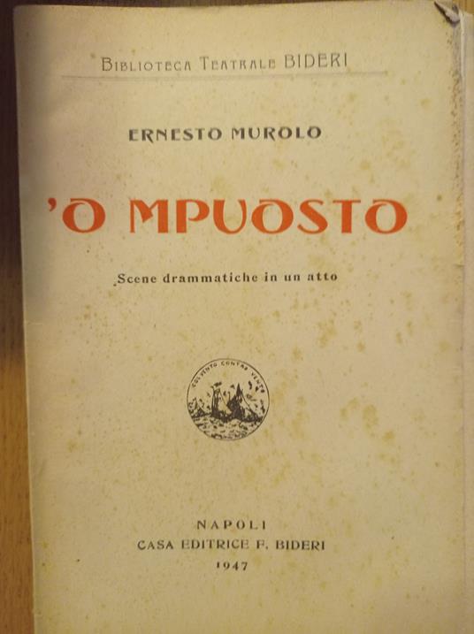 'O mpuosto - Ernesto Murolo - copertina