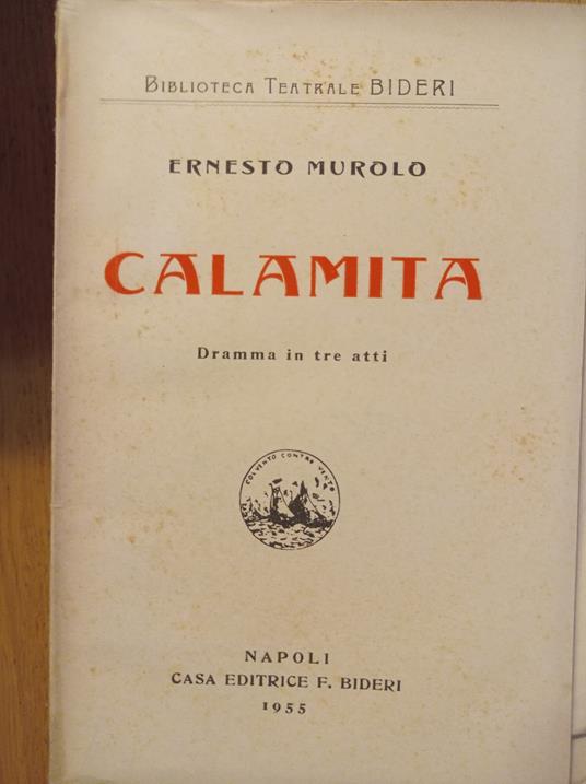 Calamità - Ernesto Murolo - copertina