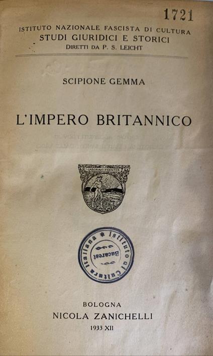 L' impero britannico - Scipione Gemma - copertina