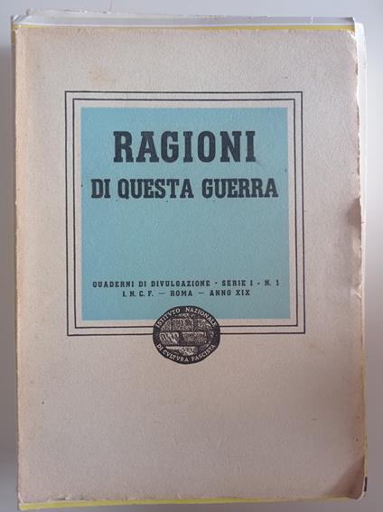 Ragioni di questa guerra - copertina