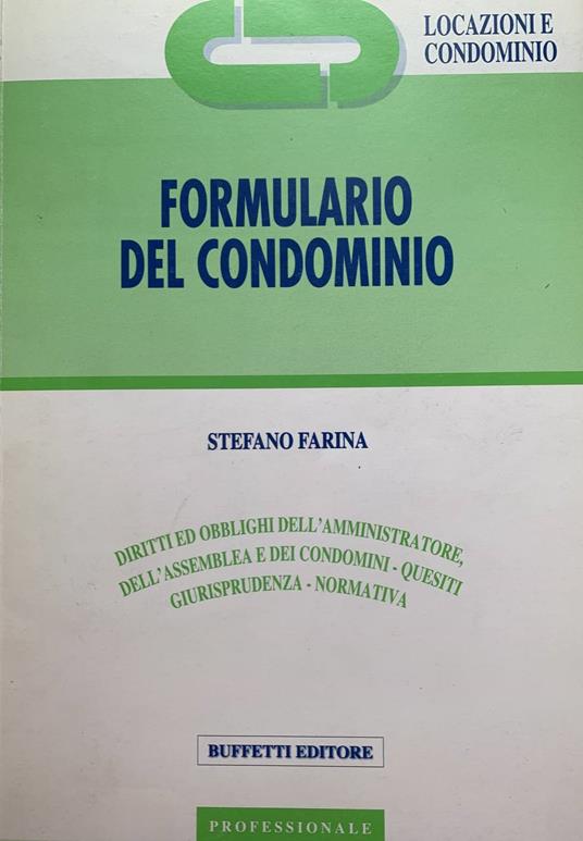 Formulario del condominio - Stefano Farina - copertina