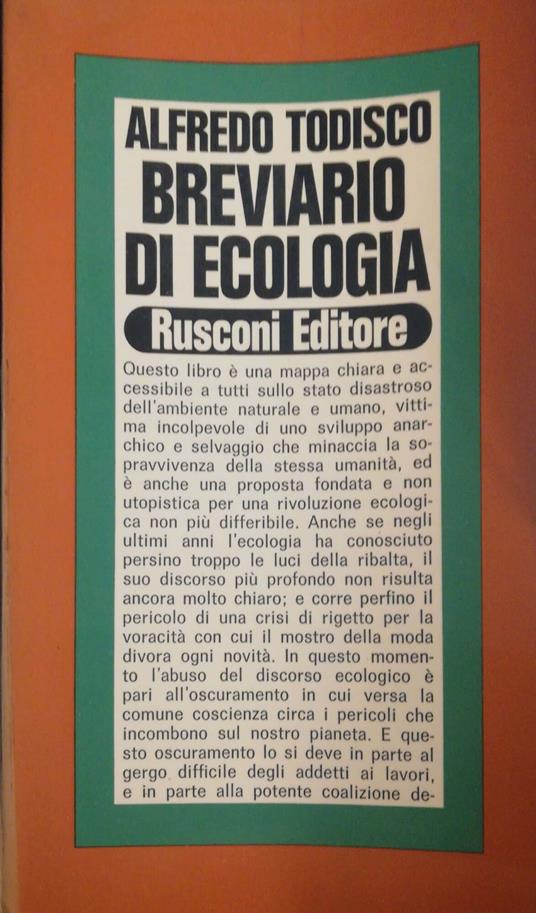 Breviario di ecologia - Alfredo Todisco - copertina