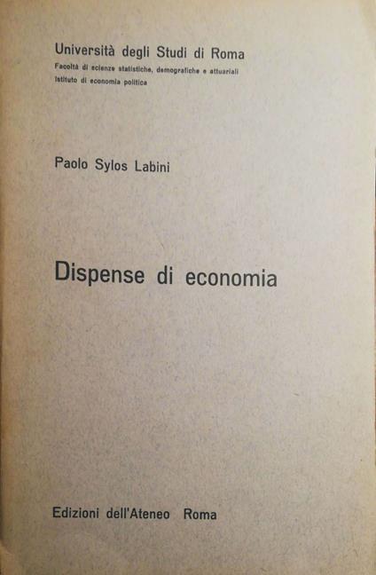 Dispense di economia - Paolo Sylos Labini - copertina