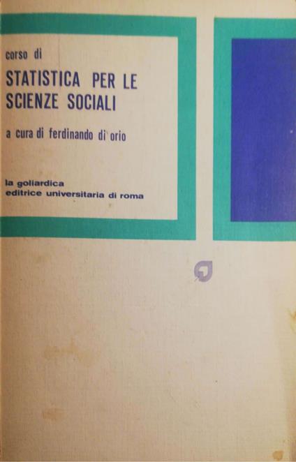 Statistica per le scienze sociali - Ferdinando Di Orio - copertina