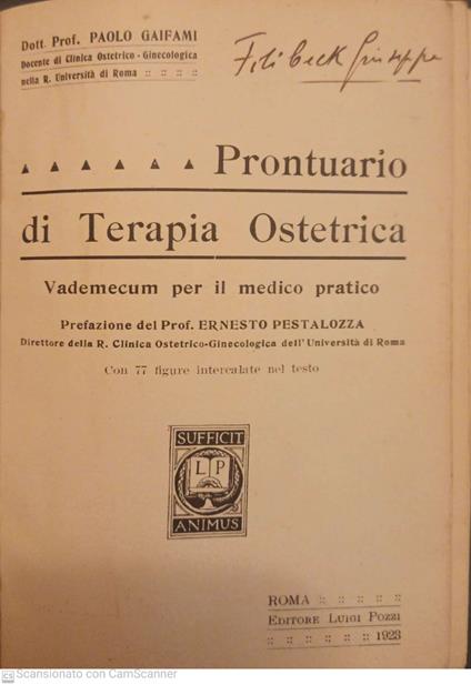 Prontuario di terapia ostetrica - Paolo Gaifami - copertina