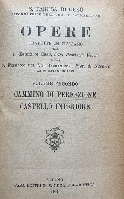 Opere. Volume secondo - Teresa di Lisieux (santa) - copertina