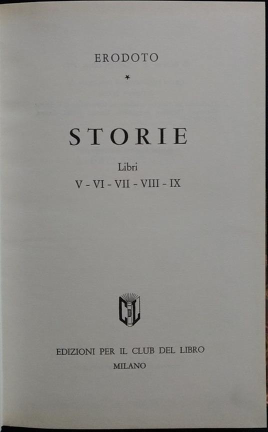 Storie I e II - Erodoto - copertina