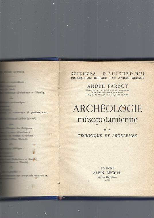 Archeologie Mesopotamienne - André Parrot - copertina