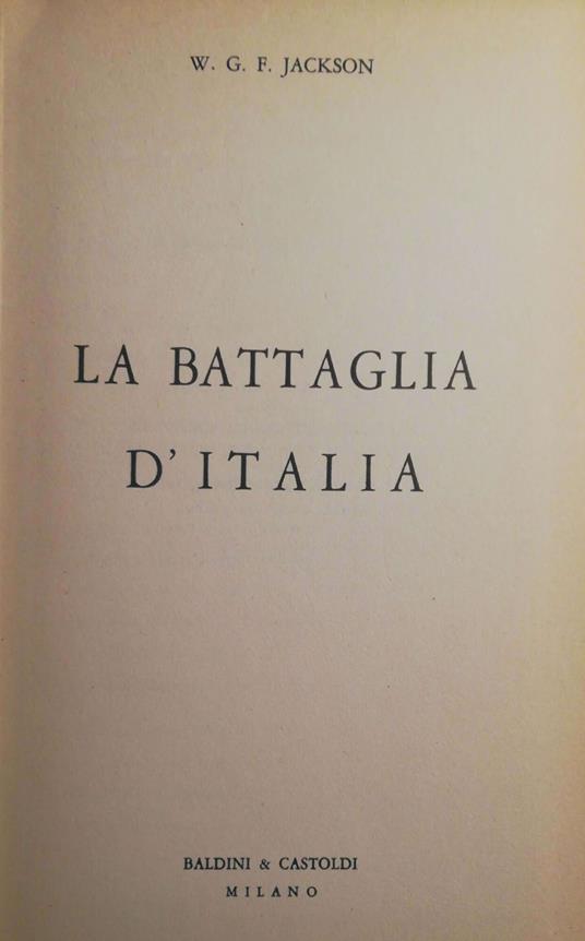 La battaglia d'Italia - William G. F. Jackson - copertina