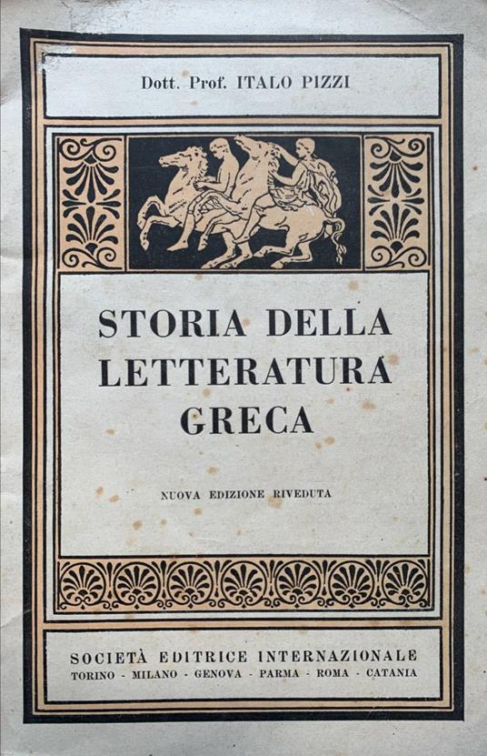 Storia della letteratura greca - Italo Pizzi - copertina