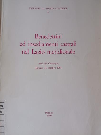 Benedettini ed insediamenti castrali nel Lazio meridionale - copertina