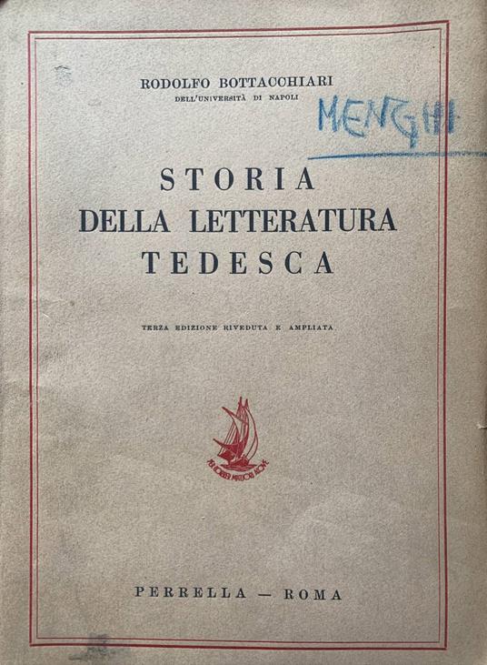 Storia della letteratura tedesca - Rodolfo Bottacchiari - copertina